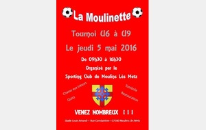 Tournoi U6 à U9 le Jeudi 5 mai 2016