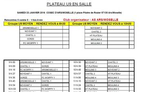 Plateaux U8  23 Janvier  matin à ARS / MOSELLE