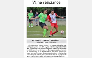 Article séniors contre SCO Amnéville coupe de france dimanche 11 septembre 2016 