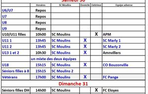 Programme du Week - End du 29 et 30 Ocotbre 2016