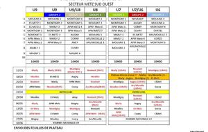 Programme U9 - U8 - U7 - U6 Printemps 