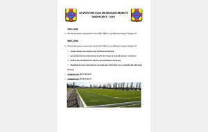 SC Moulins recrute joueurs U13 - U15 