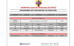 Programme des rencontres du week-end 