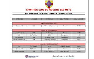Programme des rencontres de la semaine