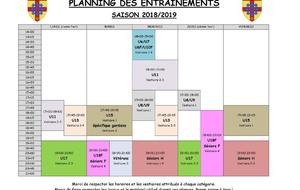 Planning des entraînements 