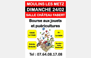 Bourse aux jouets et puéricultures du 24 février 2019