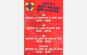 Date des reprises Foot à 11