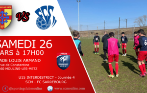 Affiche de match U15 A