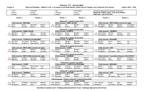 Plateaux Printemps U11 équipe 2
