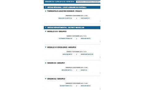 Programme du week end du 17 et 18 septembre 