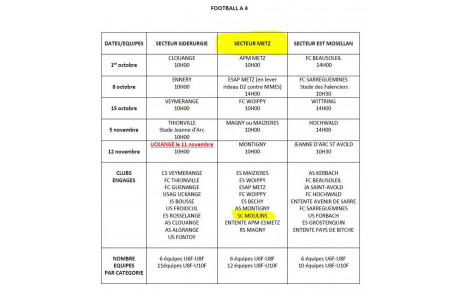 Calendrier des jeunes  filles 