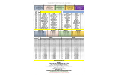 Programme du Challenge U11 &quot;Jean-Luc Beaucourt&quot;