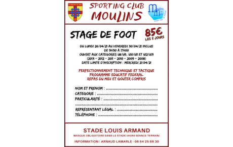 Stage d'avril 2021