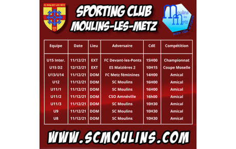 Programme du weekend