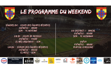 Le programme du weekend