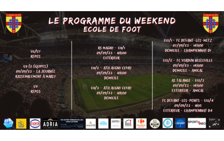 Le programme de l'école de foot